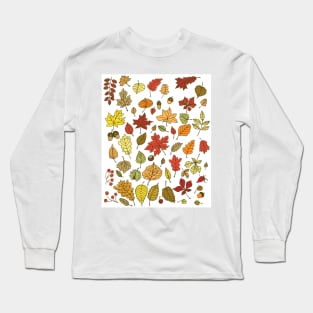 Autumn leaves, nuts and berries Long Sleeve T-Shirt